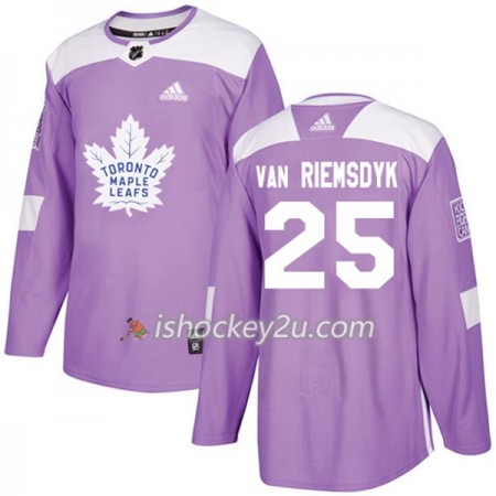 Mænd NHL Toronto Maple Leafs Trøje James Van Riemsdyk 25 Adidas 2017-2018 Lilla Fights Cancer Practice Authentic